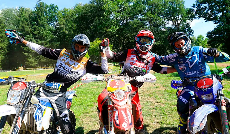 Le podium final : Aubert , Gauthier , Miroir podium randaauvergne 2018
