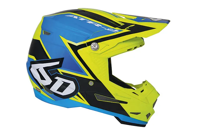 casque moto 6D ATR 2 neon blue