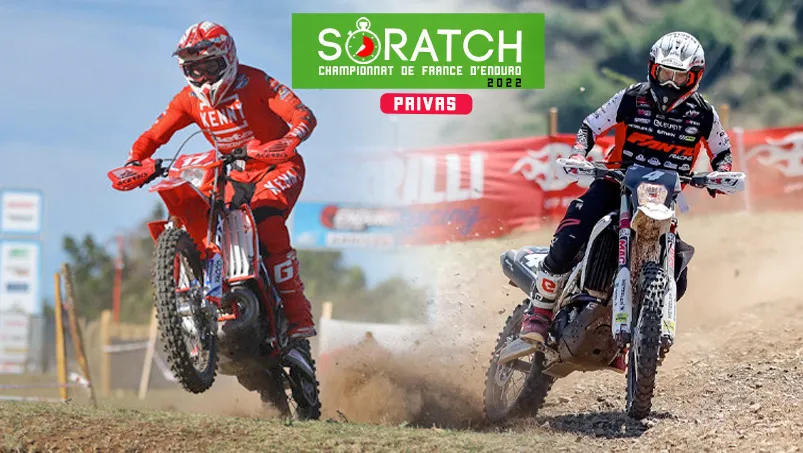 Théo Espinasse et Loci Larrieu scratch enduro France Privas 2022
