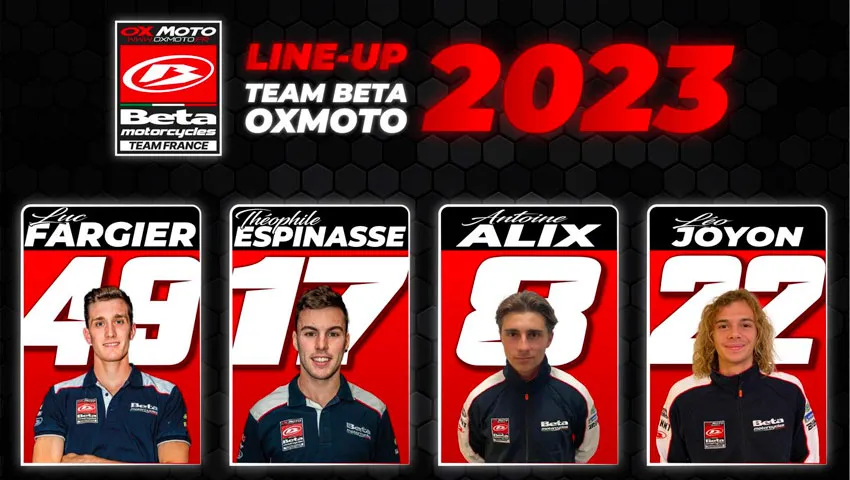 Pilotes Team ox moto BETA 2023 