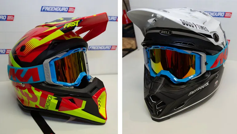 l'AKA avec un casque First et un casque Bell test masque AKA casque first