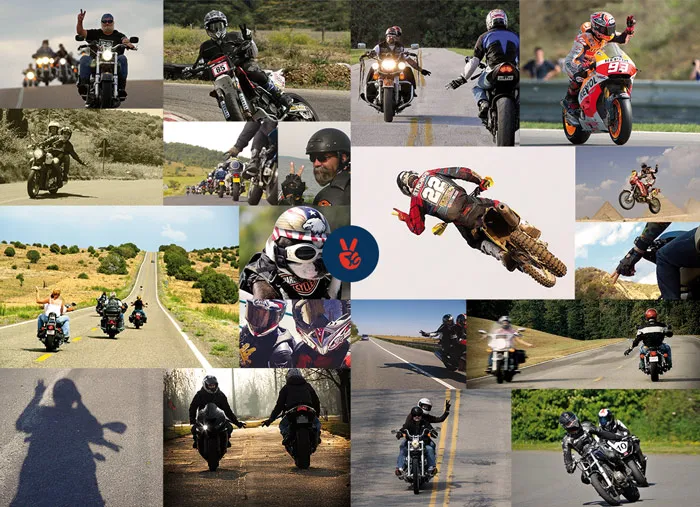 Pour participer, Motospot demande à chaque participant de faire son plus beau V avec sa moto. la V partie Motoshpot